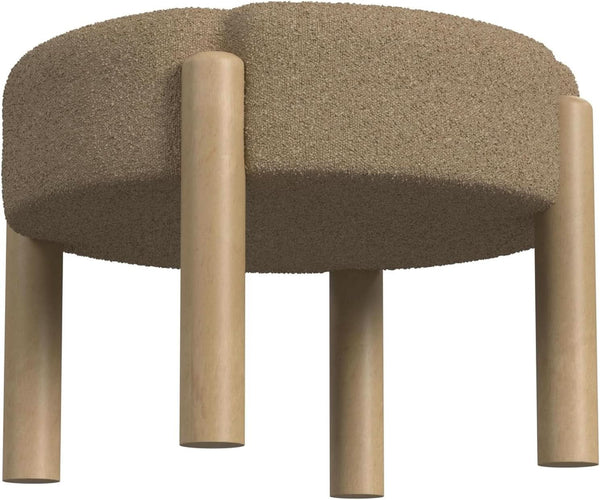 Round Boucle Upholstered Ottoman – ottoman (view 4) | Roost & Roam