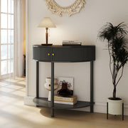Half-Moon Fluted Console Table with Drawers