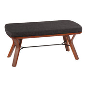 Mid-Century Upholstered Wood Bench