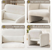 Lambswool Fabric Accent Chair With Arms