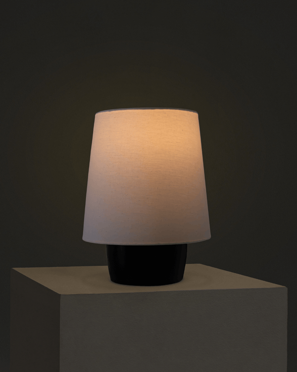 Matte Ceramic Base Cotton Shade Table Lamp