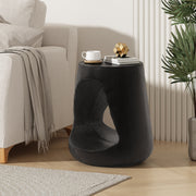 Hollow MGO Wood-Grain Side Table — styled in a complete room vignette