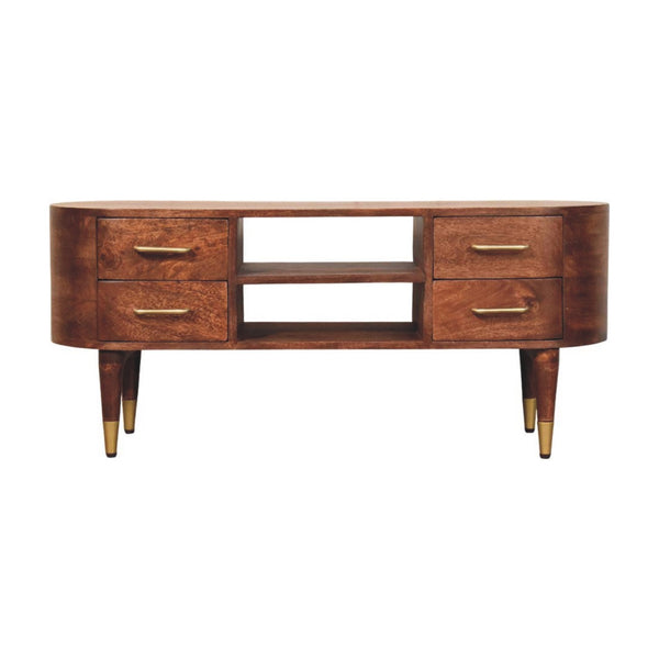 Curved Mango Wood Media Console
