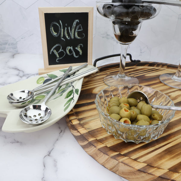 Perforated Steel Olive Spoon Set