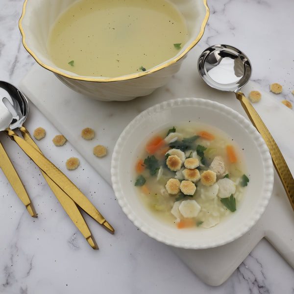 Gold-Handle Stainless Hostess Serving Set