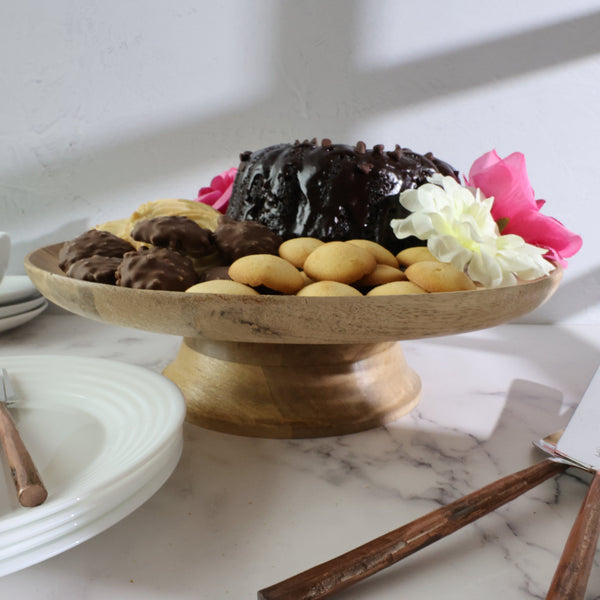 Mango Wood Pedestal Cake Stand