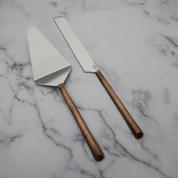 Copper-Tone Stainless Cake Server Set