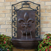 Fleur-de-Lis Scrollwork Outdoor Wall Fountain