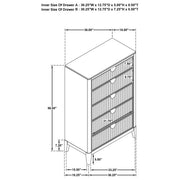Fluted Five-Drawer Tall Chest