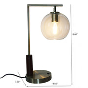 Gold Glass Globe Desk Lamp