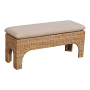 Handwoven Rattan Cushioned Bench