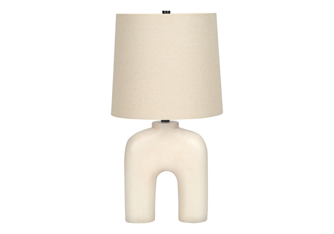 Cream Resin Arch-Form Table Lamp