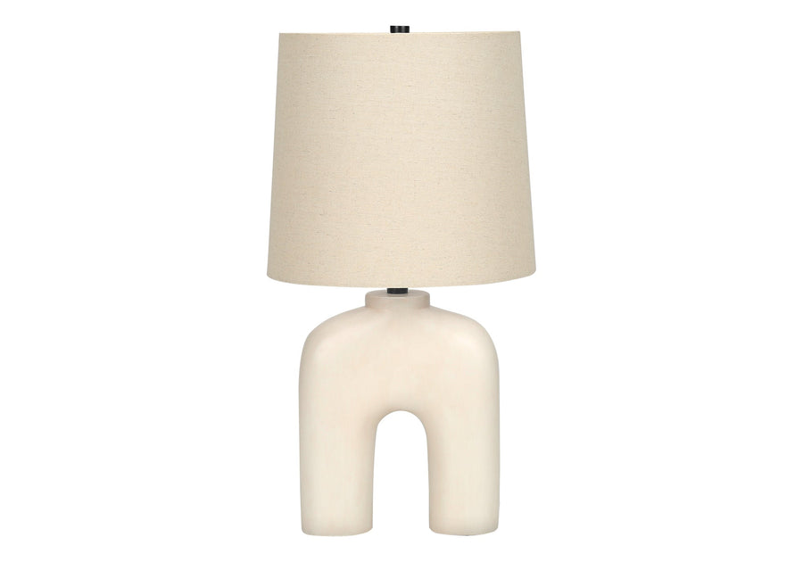 Cream Resin Arch-Form Table Lamp