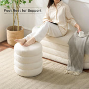 Boucle Round Storage Ottoman (view 6) | Roost & Roam