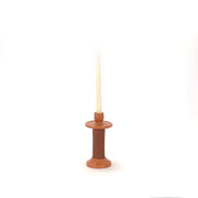 Recycled Leather Ceramic Candlestick