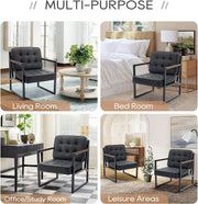 Tufted Faux Leather Accent Chair