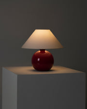 Glossy Ceramic Globe Table Lamp — detail of finish and surface variation