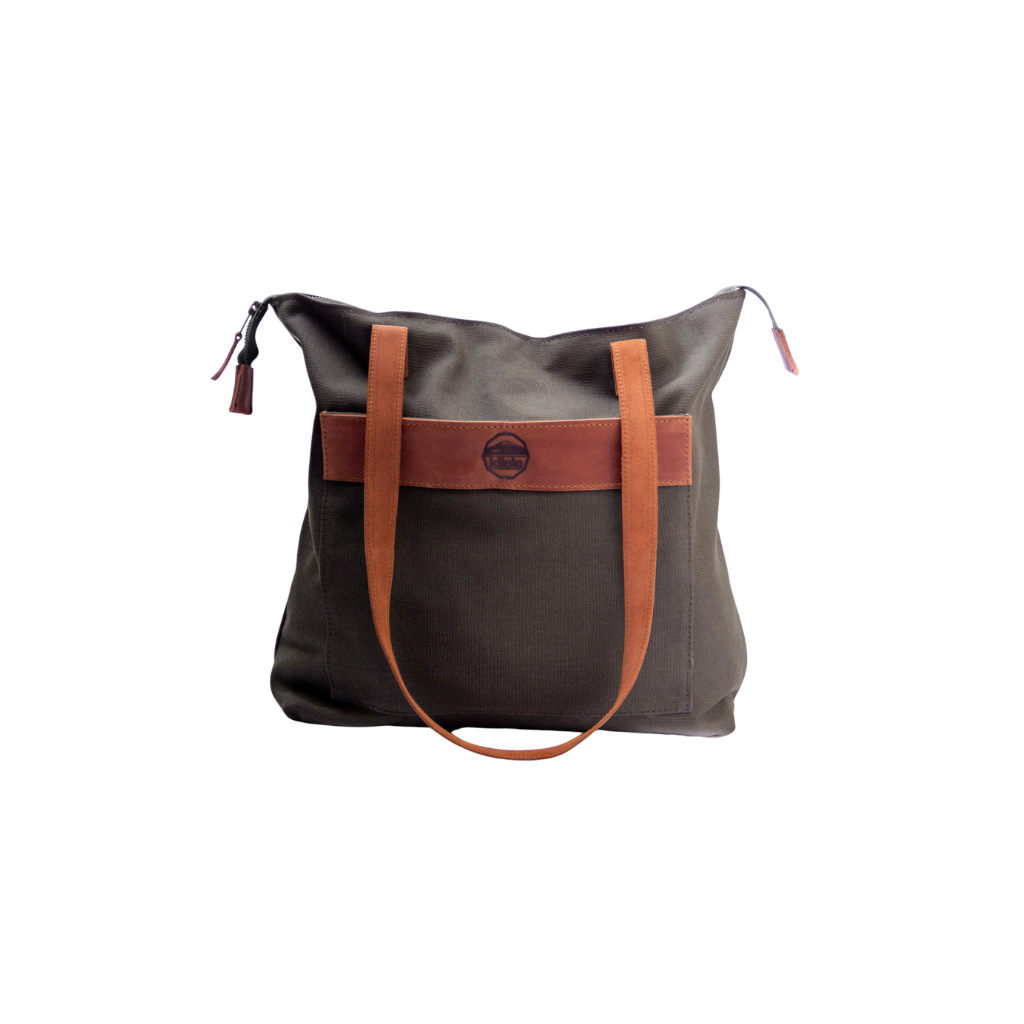 Canvas and Leather Tote Bag