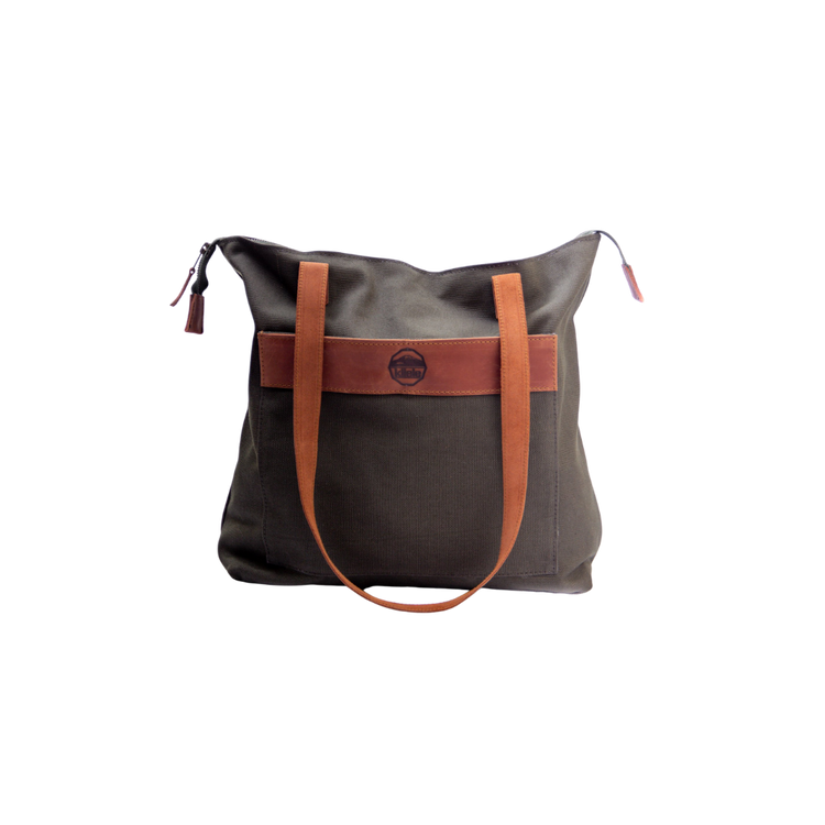 Canvas and Leather Tote Bag