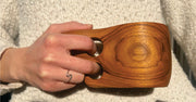 Carved Teak-Grain Wood Kuksa Mug