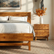Relief-Carved Wood Platform Bed Frame — packaging and unboxing view