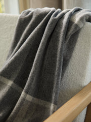 Plaid Wool-Cashmere Blend Throw