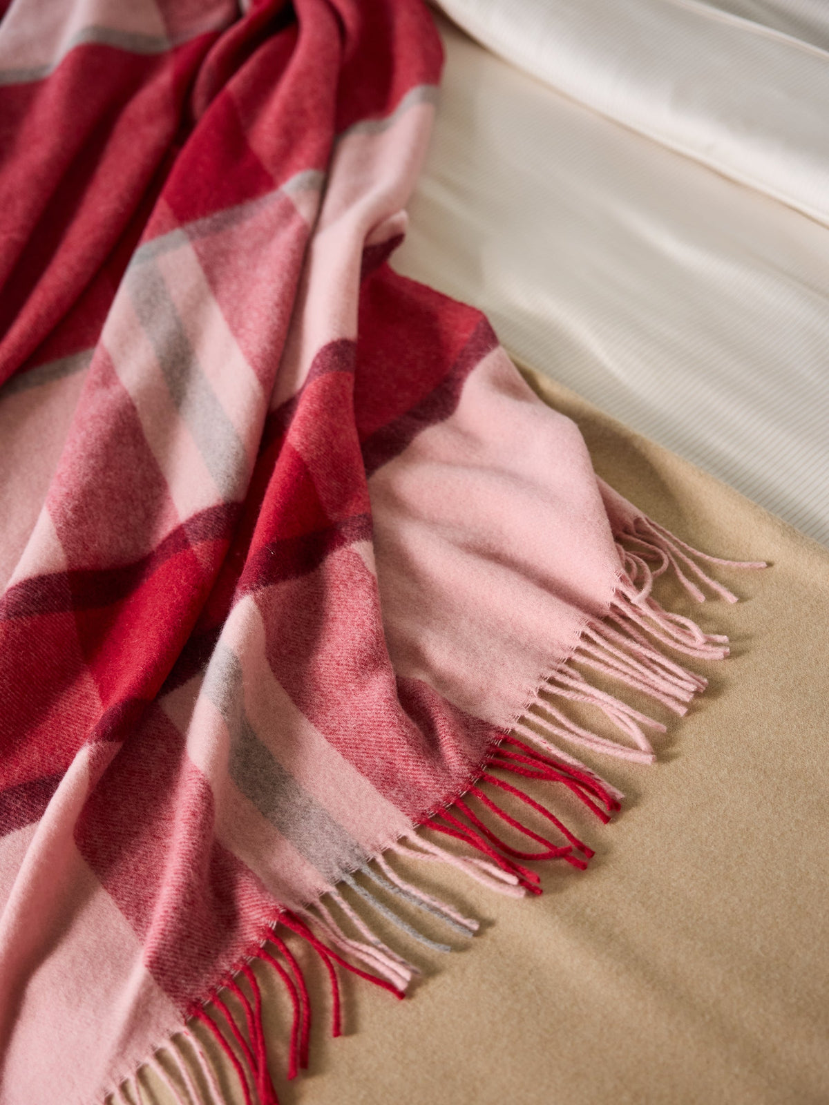 Plaid Wool-Cashmere Blend Throw