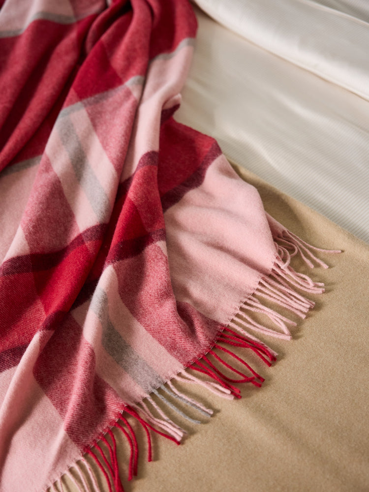 Plaid Wool-Cashmere Blend Throw