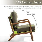 Mid-Century Linen Upholstered Accent Chair