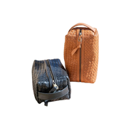 Hand-Woven Leather Toiletry Bag