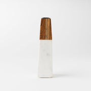 Tapered Marble Acacia Candleholder
