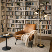 Axis Black and Gold Floor Lamp with Four-Way Switch