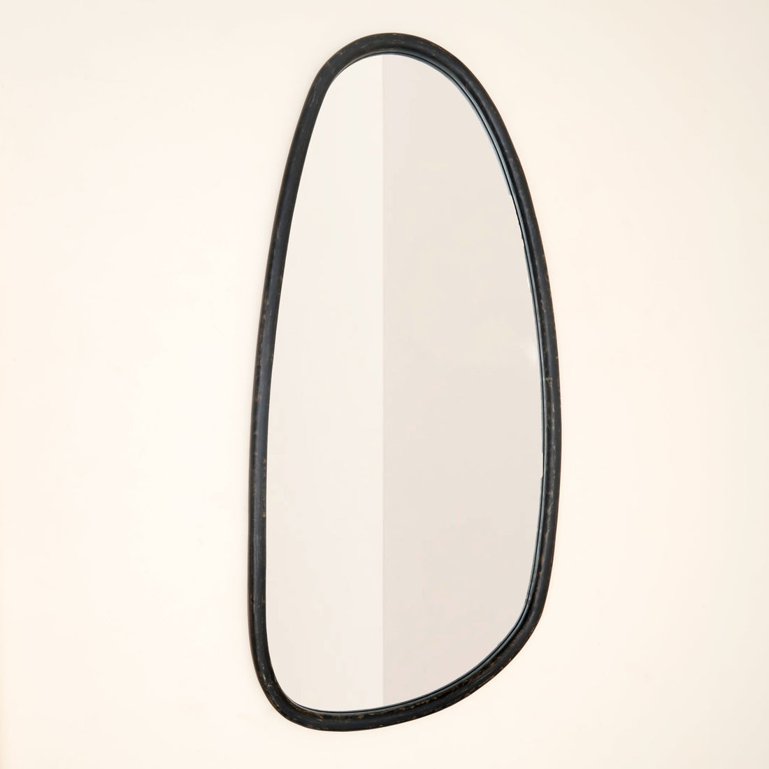 Blackwash Mango Wood Asymmetric Wall Mirror