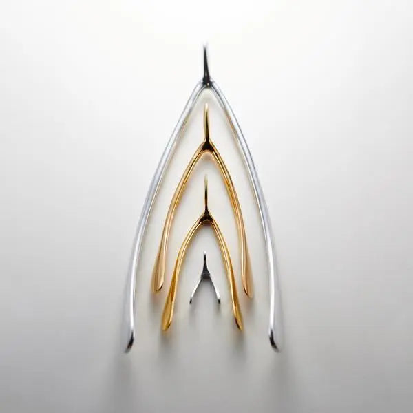 Two-Tone Metal Wishbone Bookend Pair