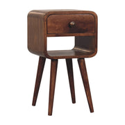 Curved Mango Wood Mini Nightstand