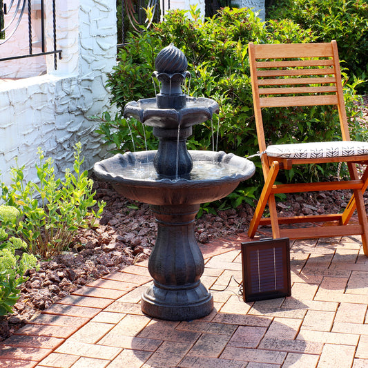 Two-Tier Solar Outdoor Water Fountain