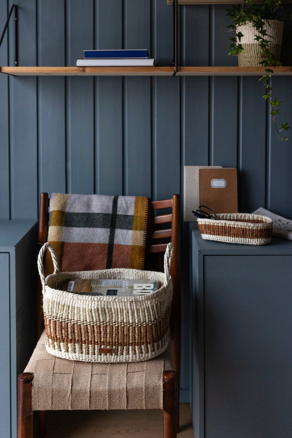 Hand-Woven Sisal Oval Basket