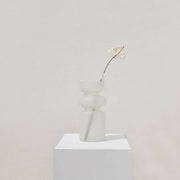 Frosted Glass Sculptural Vase