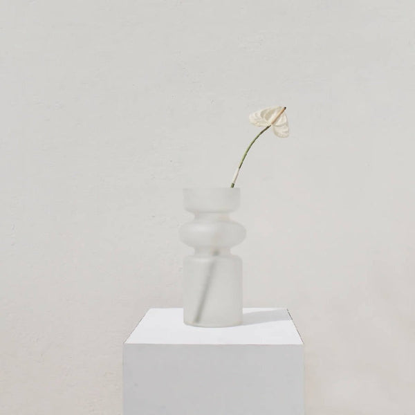 Frosted Glass Sculptural Vase
