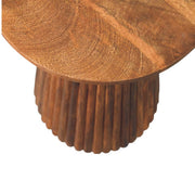Fluted Mango Wood Round Side Table