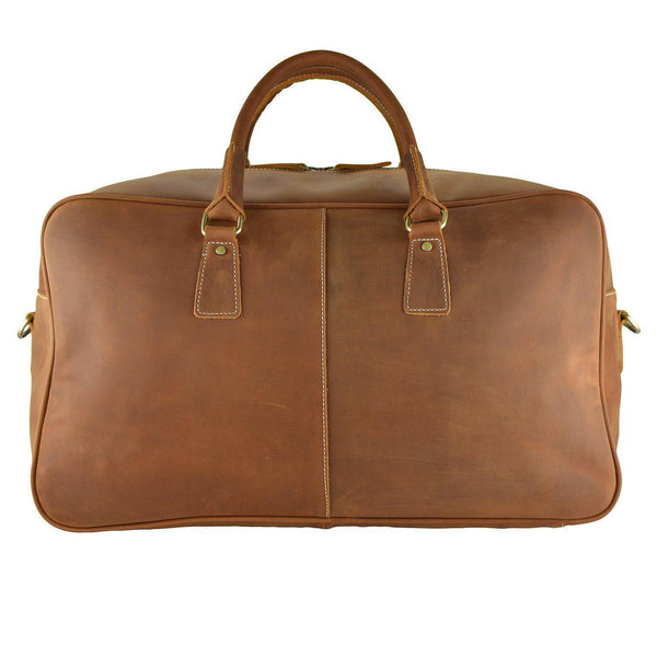 British Tan Leather Carry-On Duffle Bag