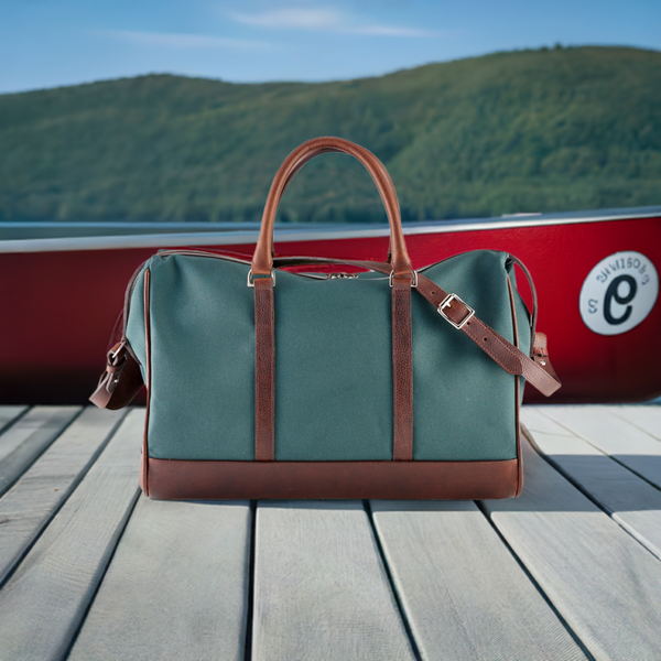 Canvas Leather-Trim Weekender Duffel