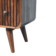 Ridged Mango Wood Three-Drawer Chest