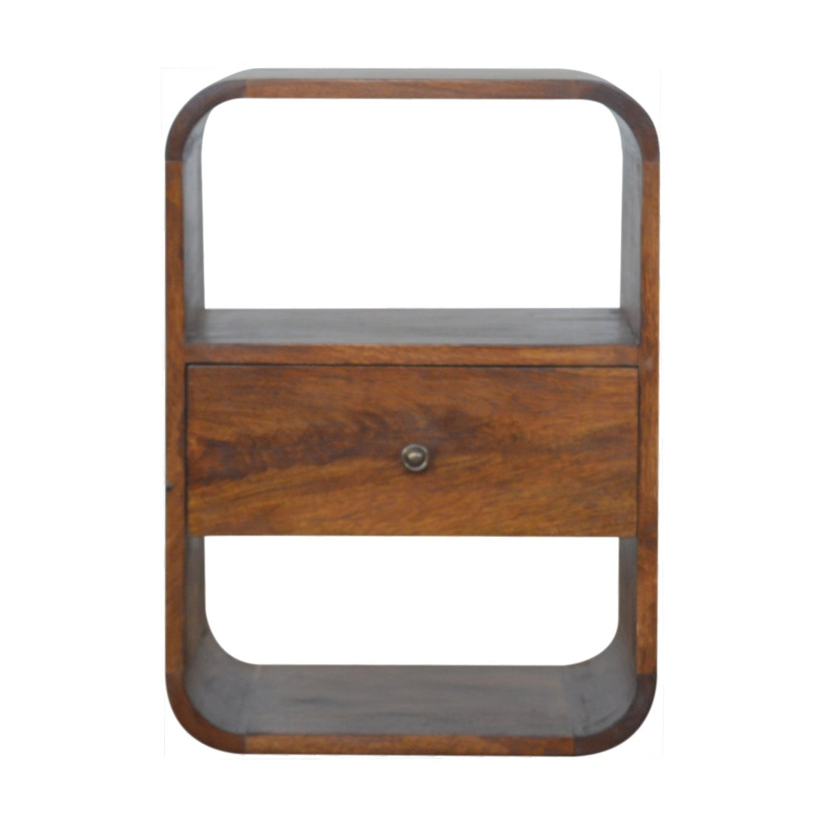 Curved Edge Mango Wood Nightstand