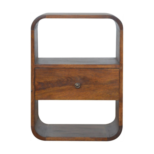Curved Edge Mango Wood Nightstand
