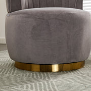 Channel-Tufted Velvet Swivel Accent Chair — packaging and unboxing view