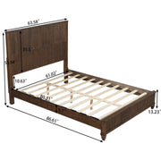 Reeded Wood Platform Bed Frame