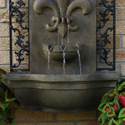 Fleur-de-Lis Scrollwork Outdoor Wall Fountain