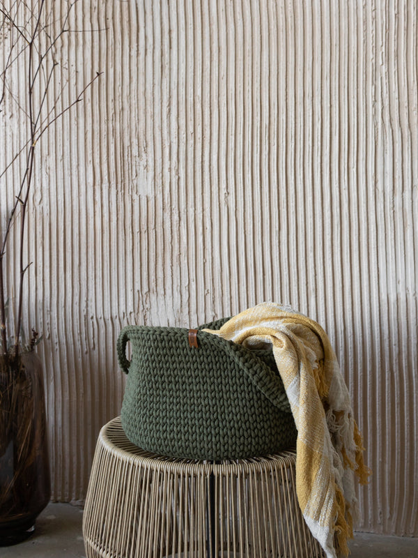 Chunky Crochet Round Storage Basket