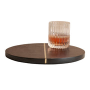 Brass Inlay Hand-Rubbed Wood Tray
